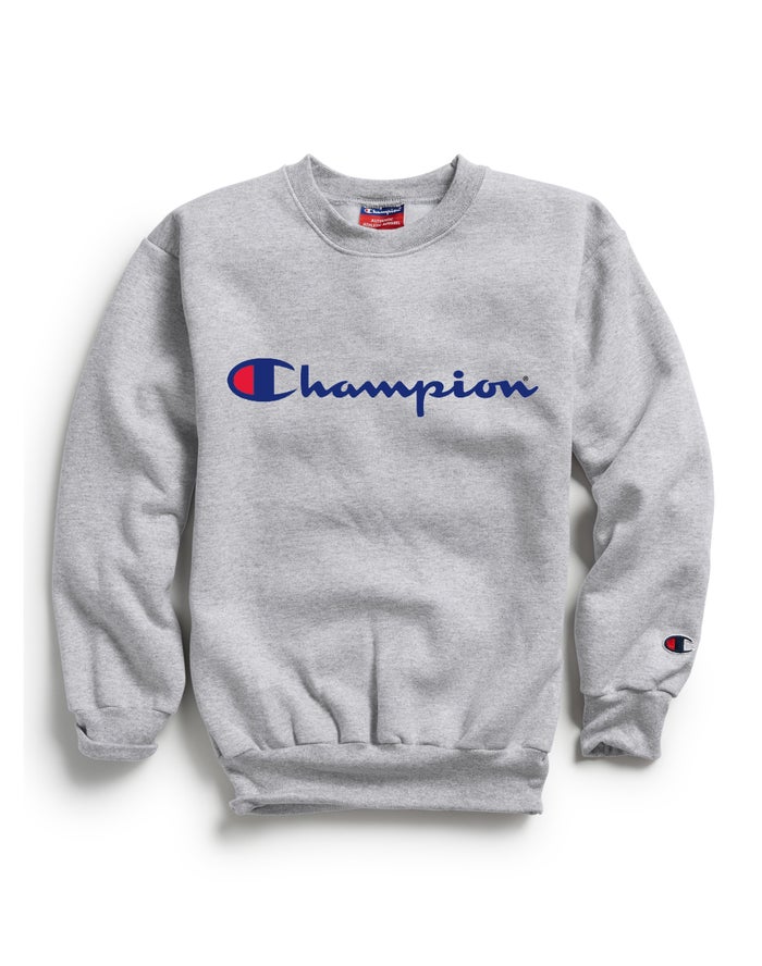 Champion Sweatshirt Jongens - Grijs - Double Dry Script Logo ( 276538-WZX )